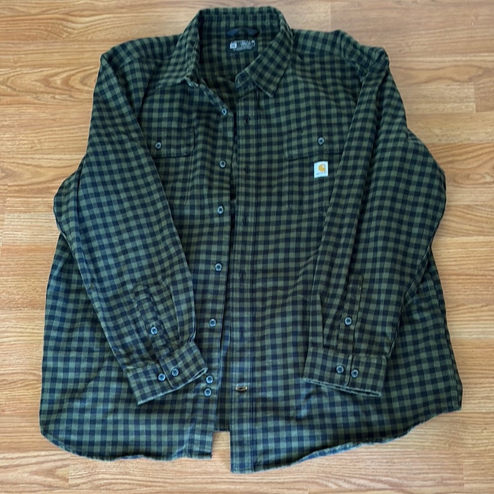 Carhartt Olive and Black Checkered Shirt